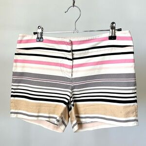 Cynthia Rowley Pink Striped Low Rise Shorts Summer Shorts Size-4